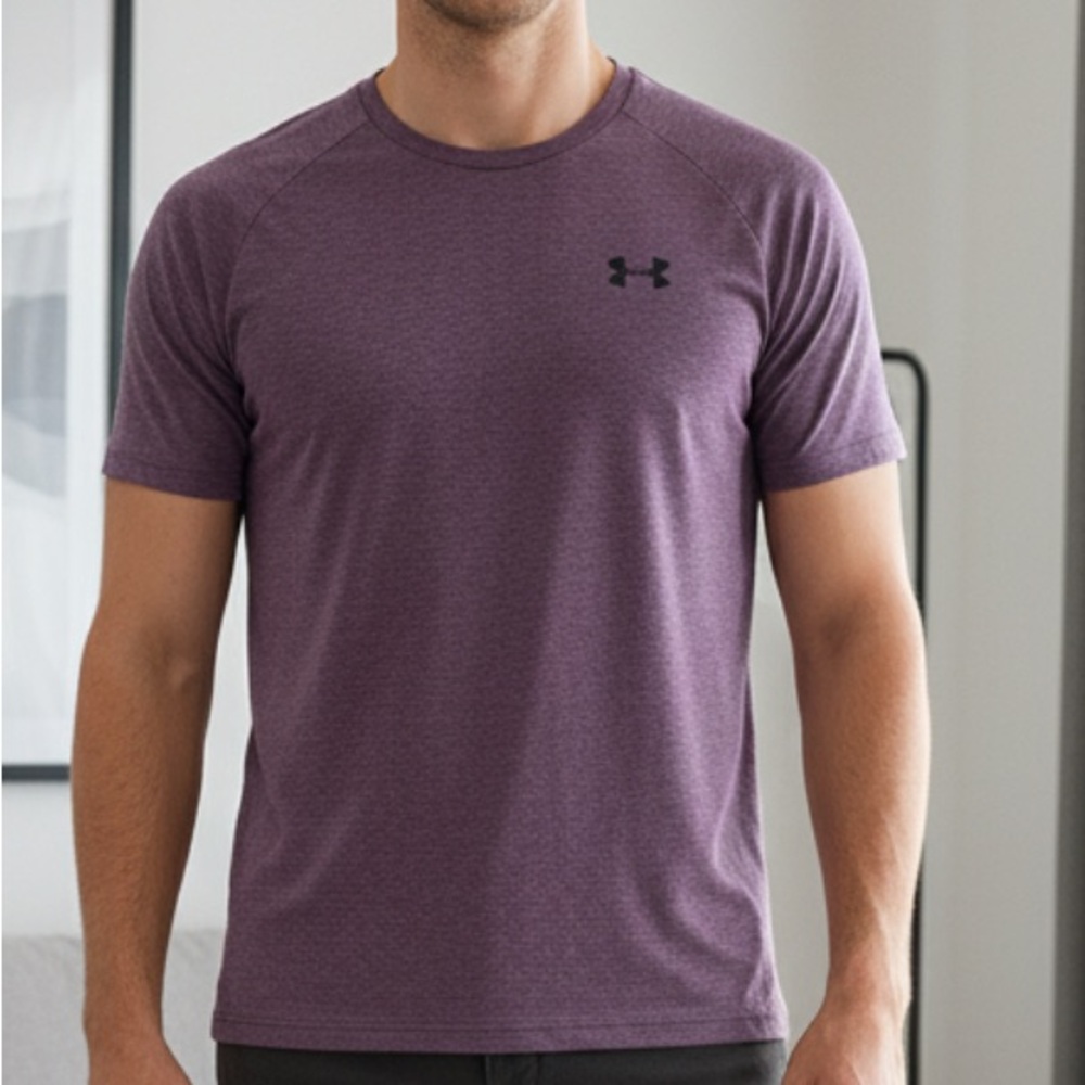 Under Armour Men's Short Sleeve Tee in Heather Purple
